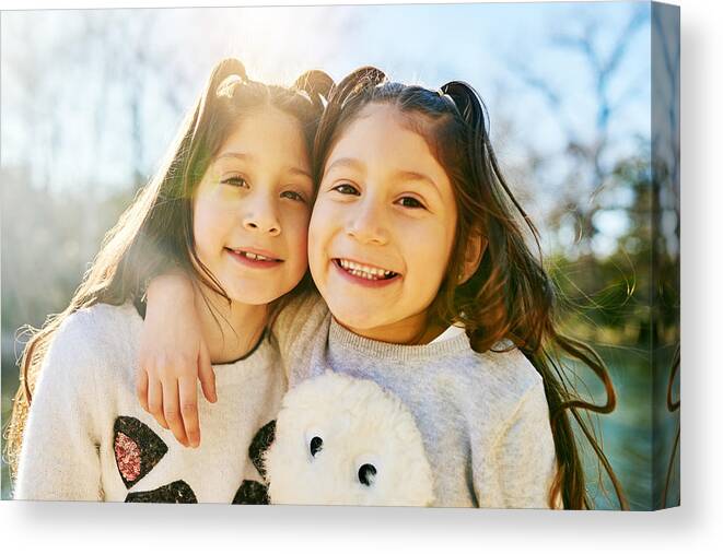 Sibling Canvas Print featuring the photograph I'm lucky my sister is my best friend by PeopleImages