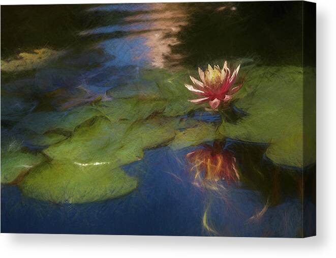 Color Canvas Print featuring the mixed media Impressionable Lily by Peter Tellone