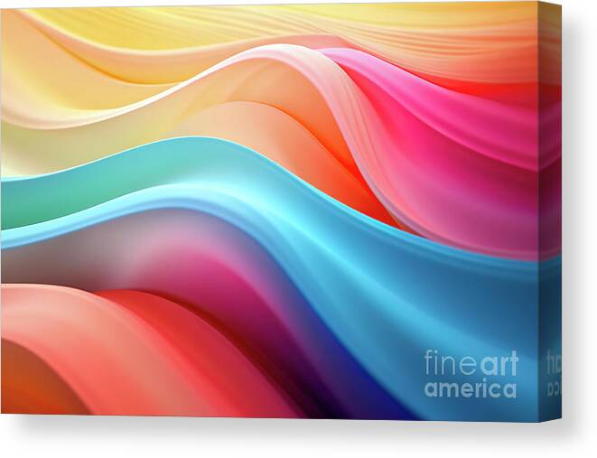Colorful Canvas Print featuring the photograph In a mesmerizing display of colors, a dynamic wave-shaped spiral by Joaquin Corbalan