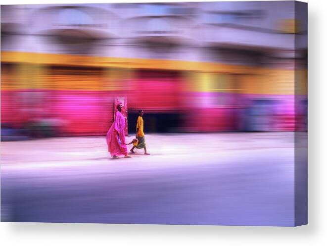 Street Canvas Print featuring the photograph In Sync In Senegal by Wayne King