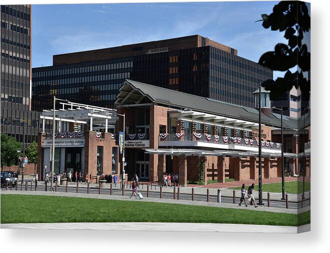 Independence Canvas Print featuring the photograph Independence Visitors Center Philadelphia by Mark Stout