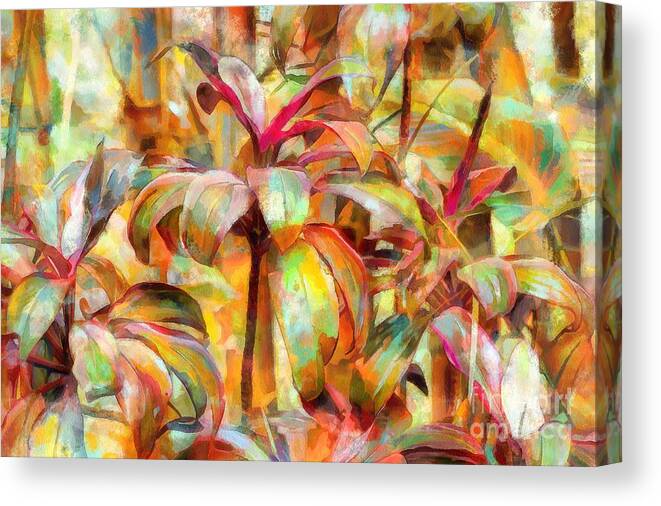 Indian Head Ginger Canvas Print featuring the mixed media Indian Head Ginger Abstract by Eva Lechner