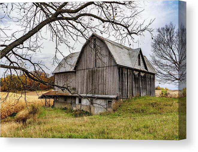 Landscape Canvas Print featuring the photograph Indiana Barn #120 by Scott Smith