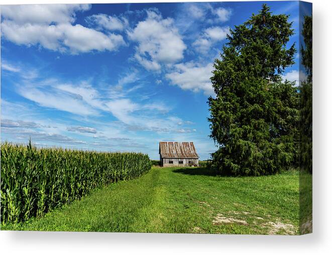 Landscape Canvas Print featuring the photograph Indiana Barn #189 by Scott Smith