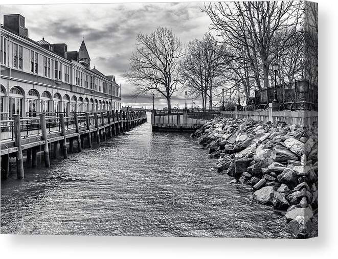 Pier A Canvas Print featuring the photograph Inlet at low tide by Cate Franklyn