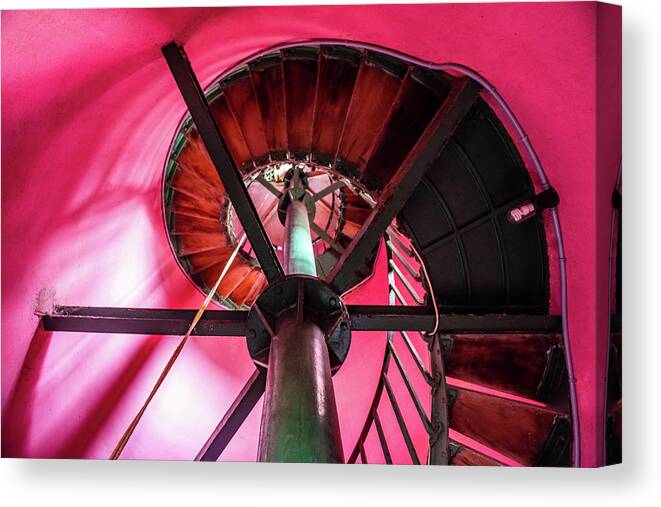 Architecture Canvas Print featuring the photograph Inside The Lighthouse by Sandra Foyt