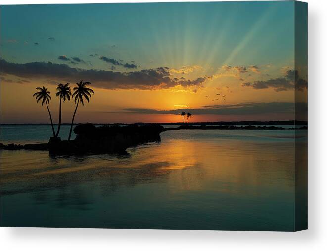 Composite Canvas Print featuring the photograph Islands in the Stream by Randall Allen