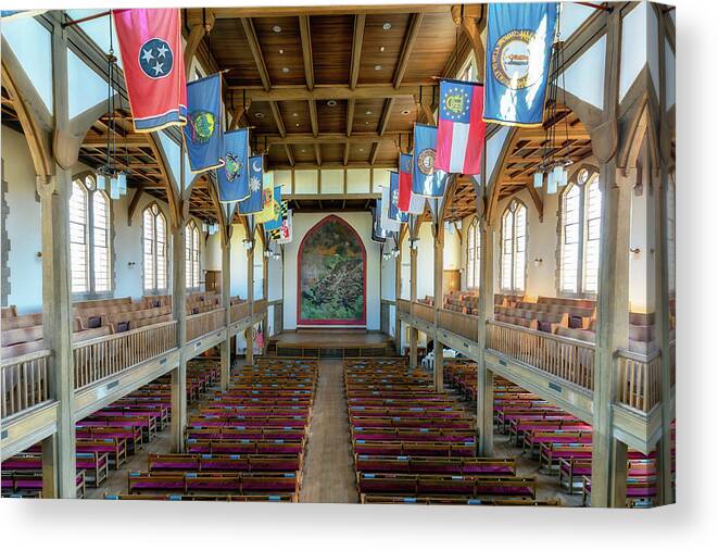 Virginia Military Institute Canvas Print featuring the photograph Jackson Memorial Hall - Virginia Military Institute by Susan Rissi Tregoning