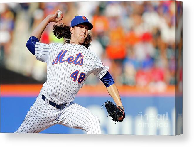 Jacob Degrom Canvas Print featuring the photograph Jacob Degrom by Jim Mcisaac