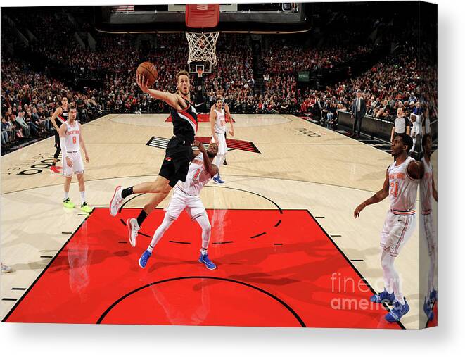 Nba Pro Basketball Canvas Print featuring the photograph Jake Layman by Cameron Browne