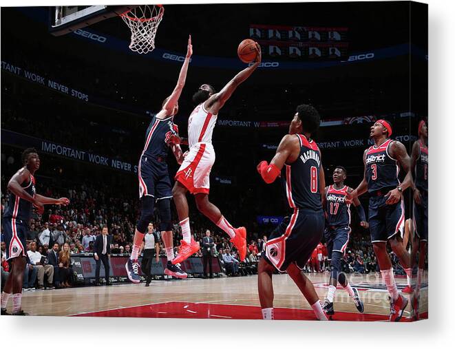Nba Pro Basketball Canvas Print featuring the photograph James Harden by Ned Dishman
