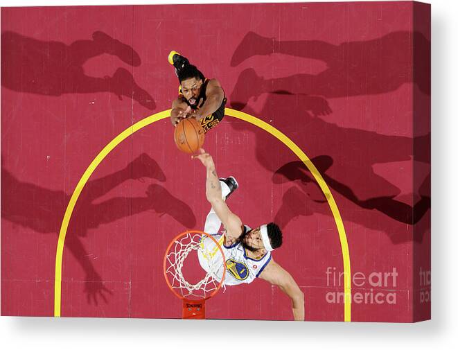 Javale Mcgee Canvas Print featuring the photograph Javale Mcgee and Tristan Thompson by Andrew D. Bernstein