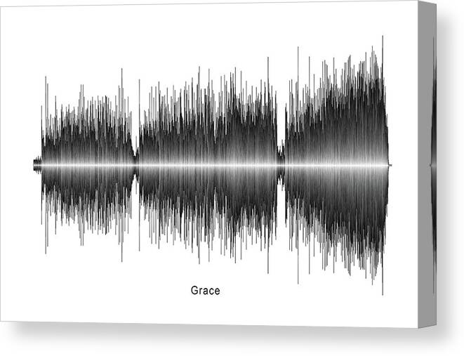 Soundwave Art Canvas Print featuring the digital art Jeff Buckley Grace sound wave art by Soundwave Art