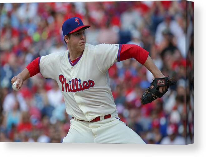 American League Baseball Canvas Print featuring the photograph Jerad Eickhoff by Hunter Martin