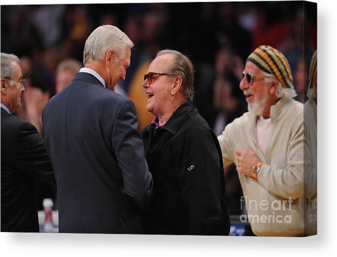 Nba Pro Basketball Canvas Print featuring the photograph Jerry West by Noah Graham