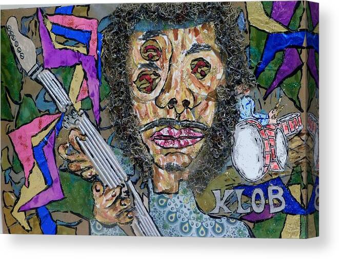 Jimi Canvas Print featuring the mixed media jimi DemiGod Of Electronic-ized Guitar by Kevin OBrien