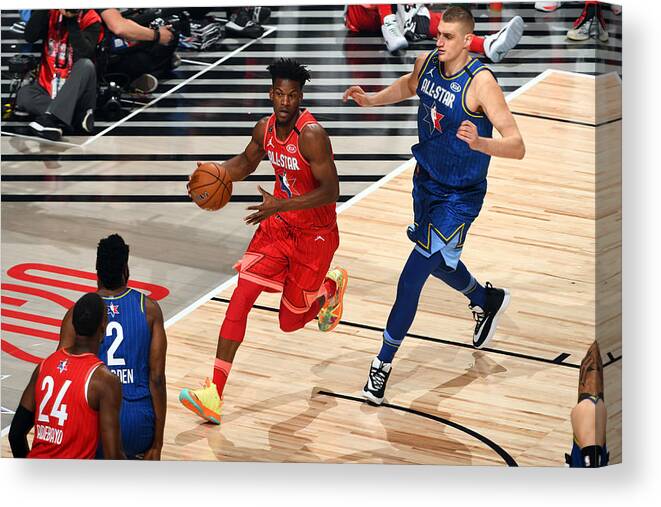 Nba Pro Basketball Canvas Print featuring the photograph Jimmy Butler by Garrett Ellwood