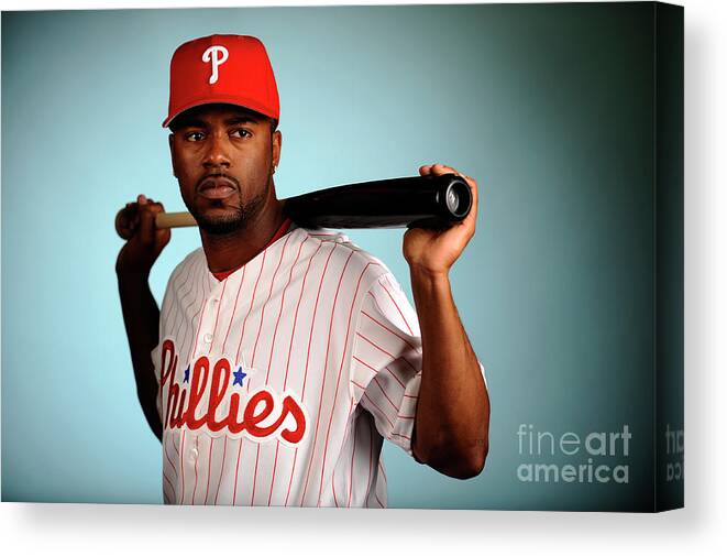 Media Day Canvas Print featuring the photograph Jimmy Rollins by Robert Laberge