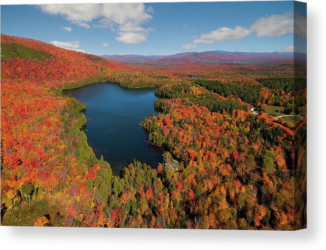 Landscape Canvas Print featuring the photograph Job's Pond - Westmore, Vermont October 2016 by John Rowe