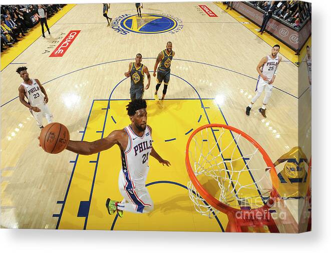 Joel Embiid Canvas Print featuring the photograph Joel Embiid by Noah Graham
