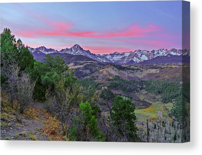 Mountains Canvas Print featuring the photograph July 2018 Mount Sneffels Sunrise by Alain Zarinelli