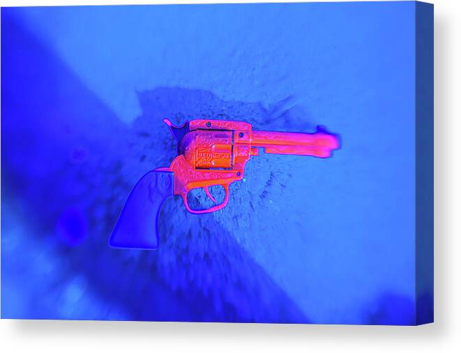 #artprints #artforsale #abstractart #artwork #contemporaryart #gun Canvas Print featuring the photograph Just a Gun by Ken Sexton