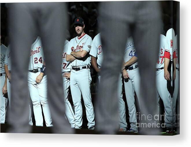 American League Baseball Canvas Print featuring the photograph Justin Verlander by Christian Petersen