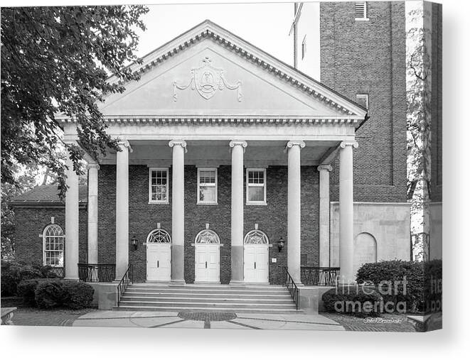 Kalamazoo College Canvas Print featuring the photograph Kalamazoo College Stetson Chapel by University Icons