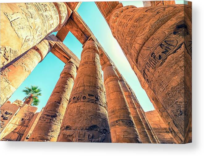 Egypt Canvas Print featuring the photograph Karnak by Manjik Pictures