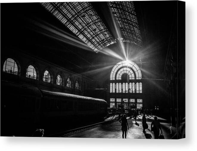 Budapest Canvas Print featuring the photograph Keleti Train Station - Budapest, Hungary by Tito Slack