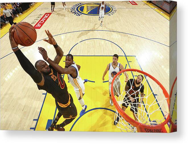 Lebron James Canvas Print featuring the photograph Kevin Durant and Lebron James by Nathaniel S. Butler