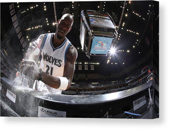 Nba Pro Basketball Canvas Print featuring the photograph Kevin Garnett by Jordan Johnson