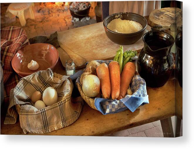 Chef Canvas Print featuring the photograph Kitchen - Ingredients for pot pie by Mike Savad