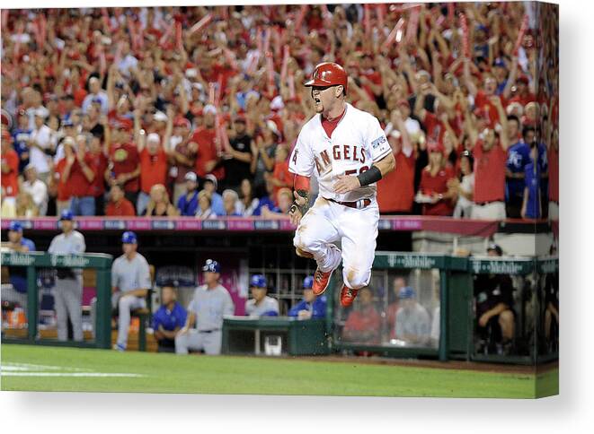 Game Two Canvas Print featuring the photograph Kole Calhoun by Harry How