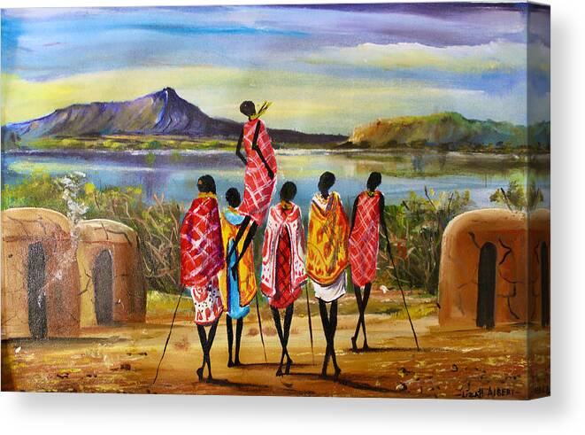 Africa Canvas Print featuring the painting L-293 by Albert Lizah