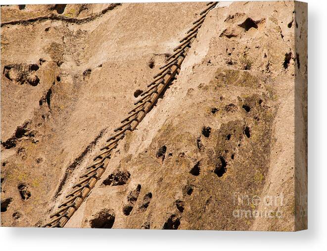 Bandelier National Monument Canvas Print featuring the photograph Ladder to Alcove House by Bob Phillips