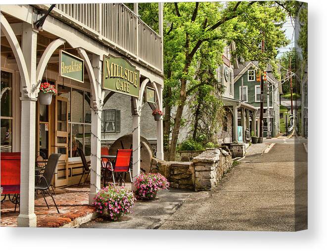 Lafayette Canvas Print featuring the photograph Lafayette's Millside Cafe  by Kristia Adams