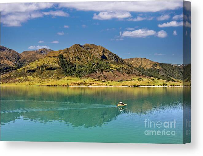 New Zealand Canvas Print featuring the photograph Lake Hawea, New Zealand landscape by Delphimages Photo Creations