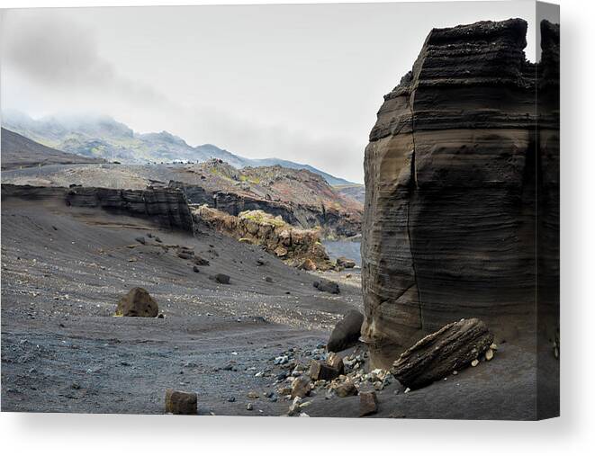 Iceland Canvas Print featuring the photograph Lake Kleifarvatn shores by RicardMN Photography