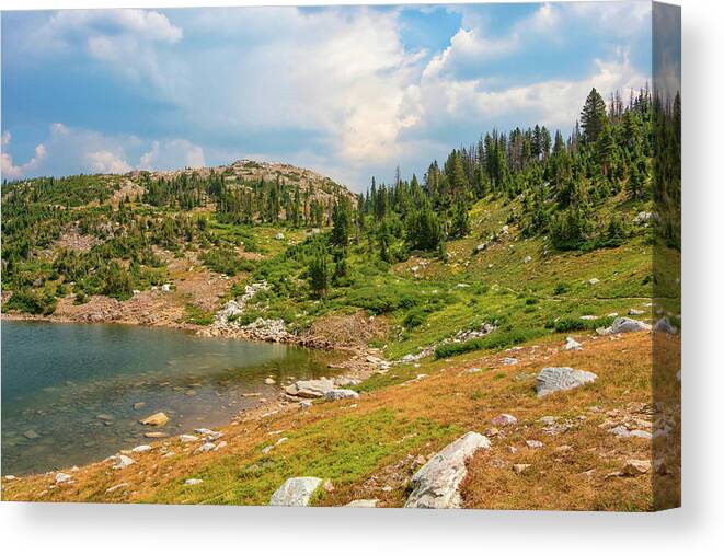 Wyoming Canvas Print featuring the photograph Lake Marie Wyoming No. 42 by Marisa Geraghty Photography