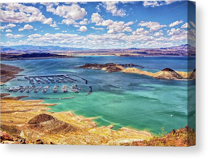 Lake Mead Canvas Print featuring the photograph Lake Mead, Nevada by Tatiana Travelways