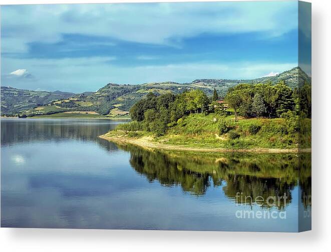 Italy Canvas Print featuring the photograph Lake of Corbara - Umbria - Italy by Paolo Signorini