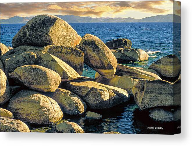 Usa Canvas Print featuring the photograph Lake Tahoe Boulders by Randy Bradley