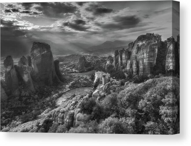 Greece Canvas Print featuring the photograph Land of prayers by Elias Pentikis