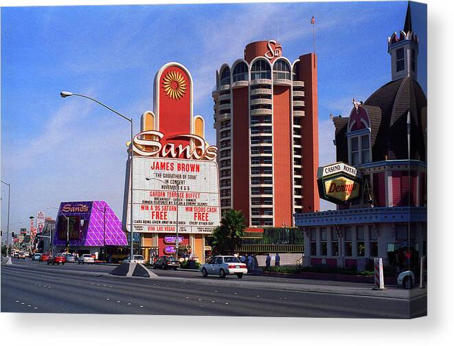 America Canvas Print featuring the photograph Las Vegas 1994 #1 by Frank Romeo