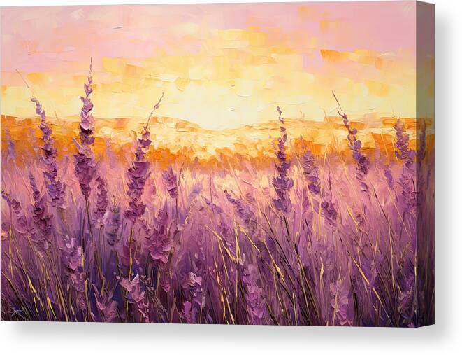 Purple Canvas Print featuring the painting Lavender Dreamscape by Lourry Legarde