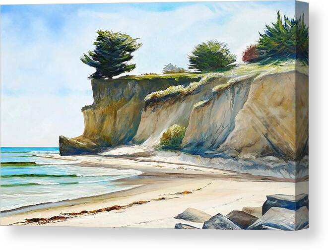 Santa Barbara Beaches Canvas Print featuring the painting Ledbetter Point by Jeffrey Campbell