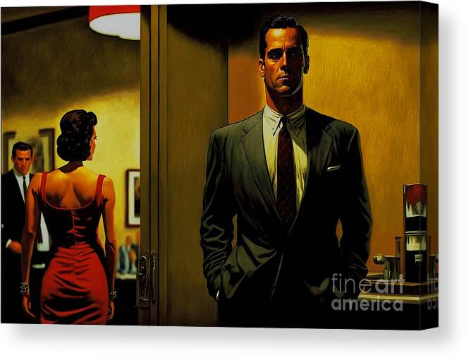 Vintage Canvas Print featuring the digital art Let Her Walk Away by Cinema Photography