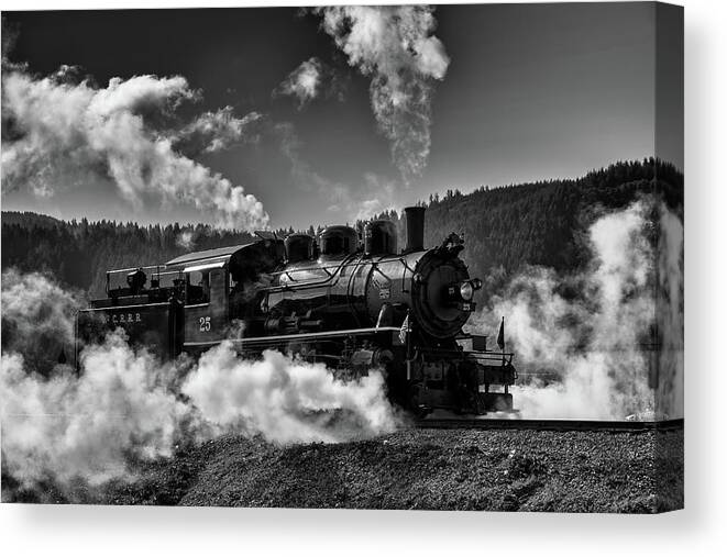 Train Canvas Print featuring the photograph Letting off Steam by Darren White
