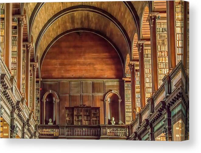 Ireland Canvas Print featuring the photograph Library of Trinity College by Marcy Wielfaert